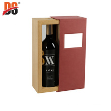 Handmade Ash Veneered MDF Cardboard Package Box Single Bottle Wooden Wine Gift Box